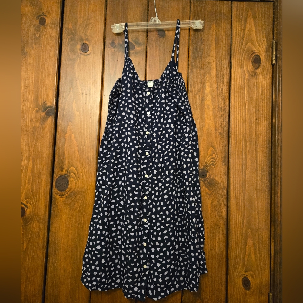 Aerie Navy and White Button-Down Top
